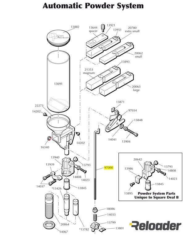Dillon Automatic Powder System parts Stripped 550 Failsafe Rod RELOADER