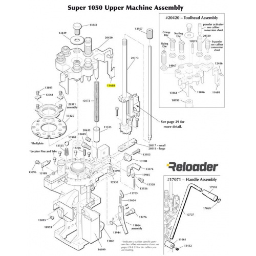 Dillon Super 1050 Upper Machine Assembly Toolhead Ratchet for Super 1050 Only