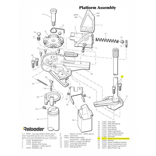 Dillon XL650 Platform Parts Primer System Mounting Bolt