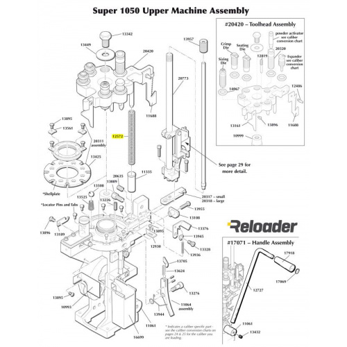 Dillon Super 1050 Upper Machine Assembly Toolhead Spring