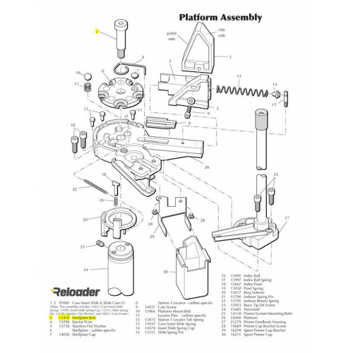 Dillon XL650 / SL900 Platform Parts Shellplate Bolt