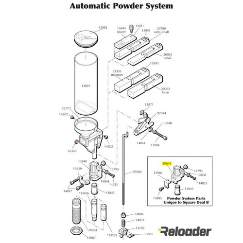 Dillon Automatic Powder System parts Square Deal Connector Body Collar Assembly