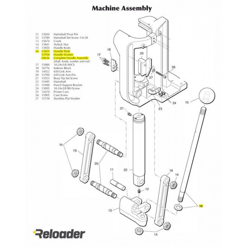 Dillon RL550 / XL650 Straight Handle Assembly