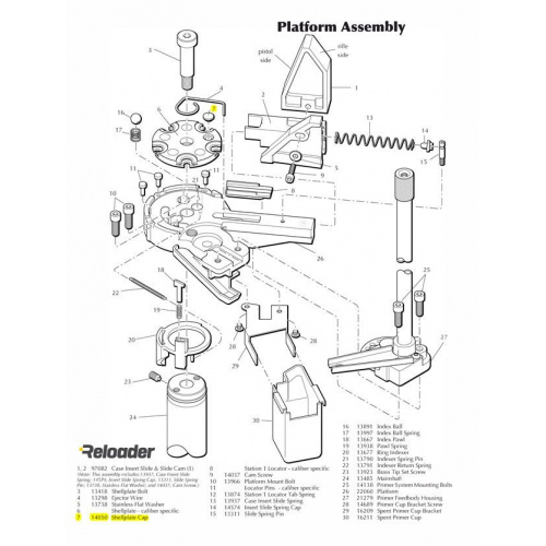 Dillon XL650 Platform Parts Plastic Shellplate Cap